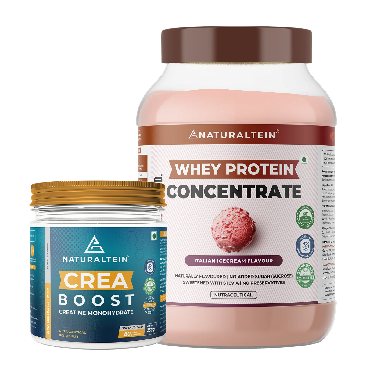 Super Deal - Natural Whey Protein Concentrate (1 kg) + CREA BOOST Creatine Monohydrate