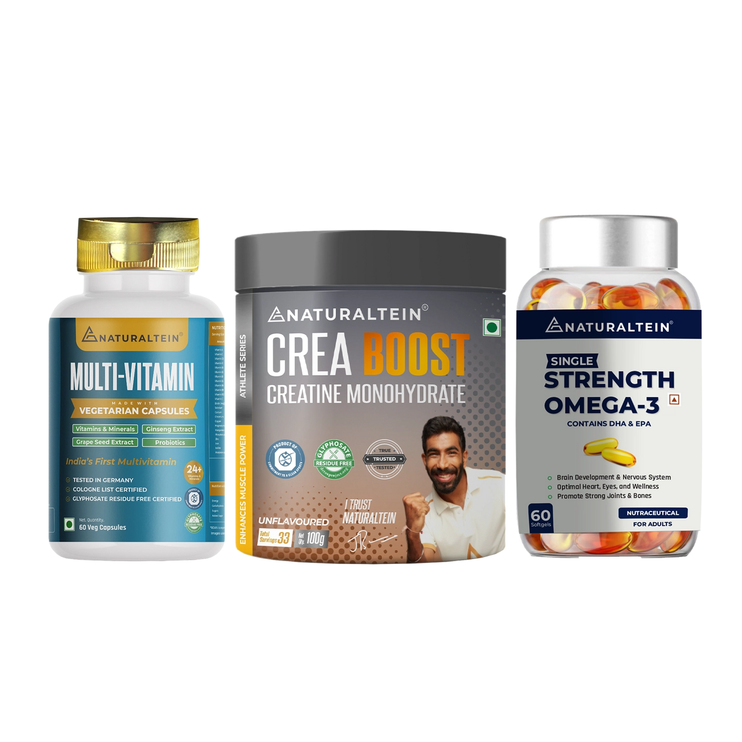 Great Value Deal – Multivitamins + CREA BOOST (100g) + Omega 3 Single Strength