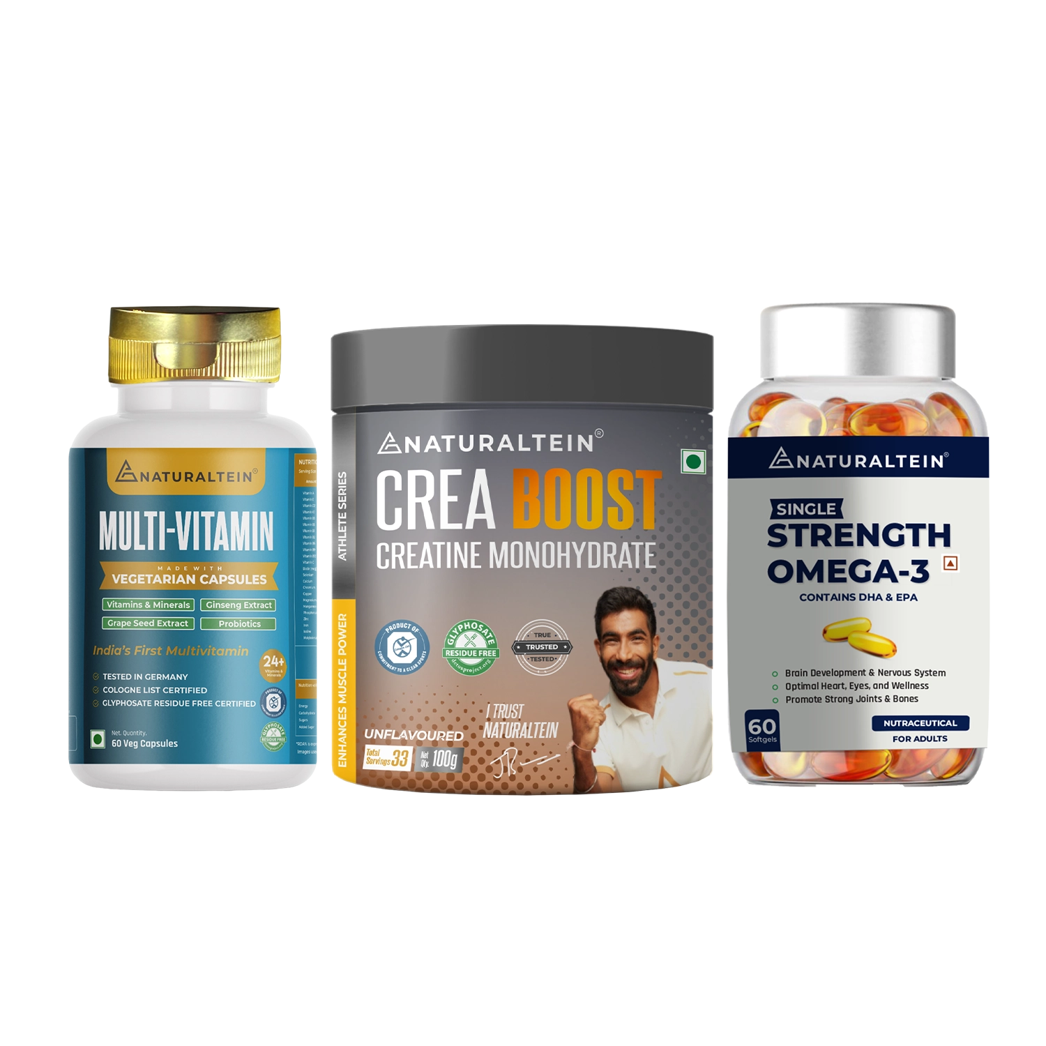 Great Value Deal – Multivitamins + CREA BOOST (100g) + Omega 3 Single Strength