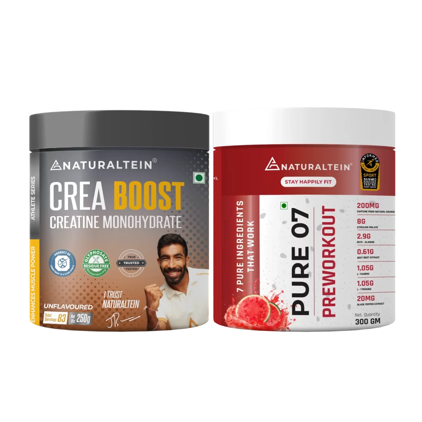 Great Value Deal – CREA BOOST (250g) + Pure 07 Preworkout – Watermelon (300g)