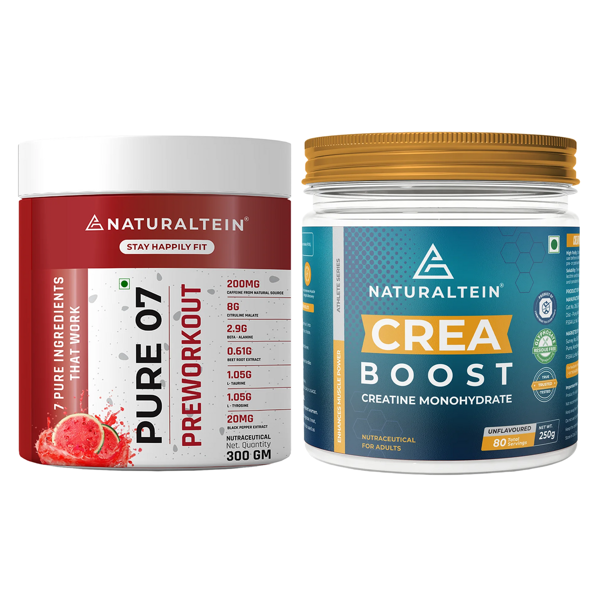 Great Value Deal – CREA BOOST (250g) + Pure 07 Preworkout – Watermelon (300g)