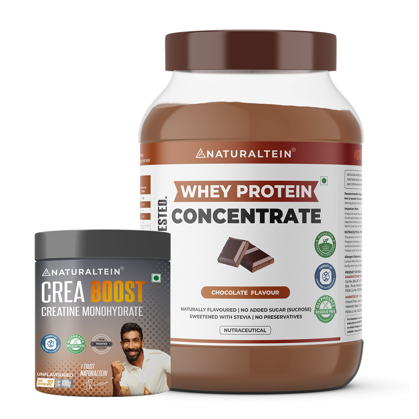Super Deal - 100% Natural Whey Protein Concentrate (1 kg) + CREA BOOST Creatine Monohydrate