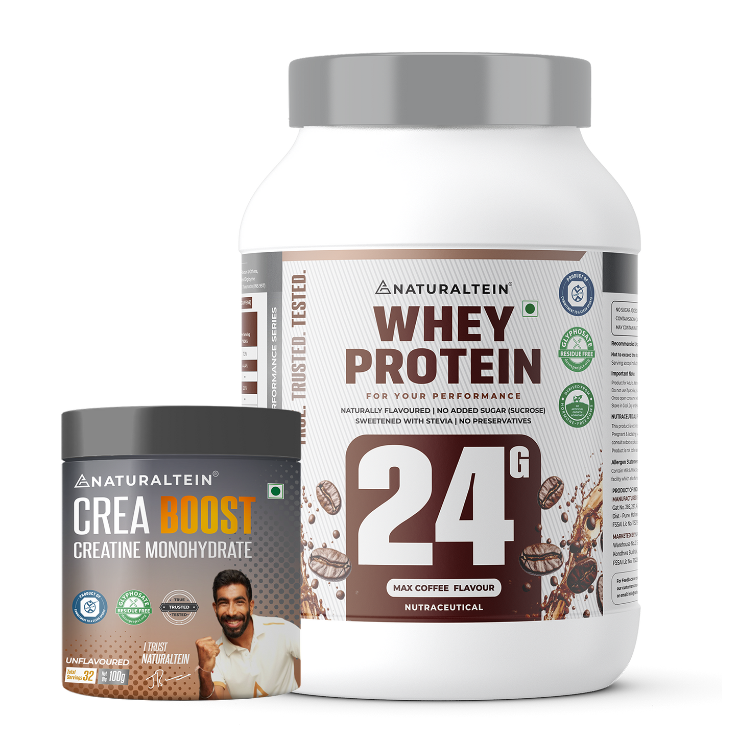 Super Deal – 100% Natural Whey Protein – Max (1 kg) + CREA BOOST Creatine Monohydrate