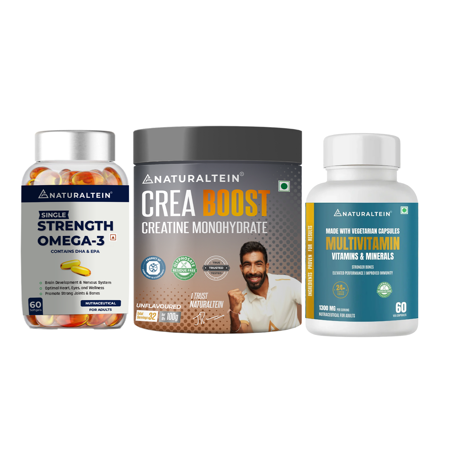 Great Value Deal – Multivitamins + CREA BOOST (100g) + Omega 3 Single Strength