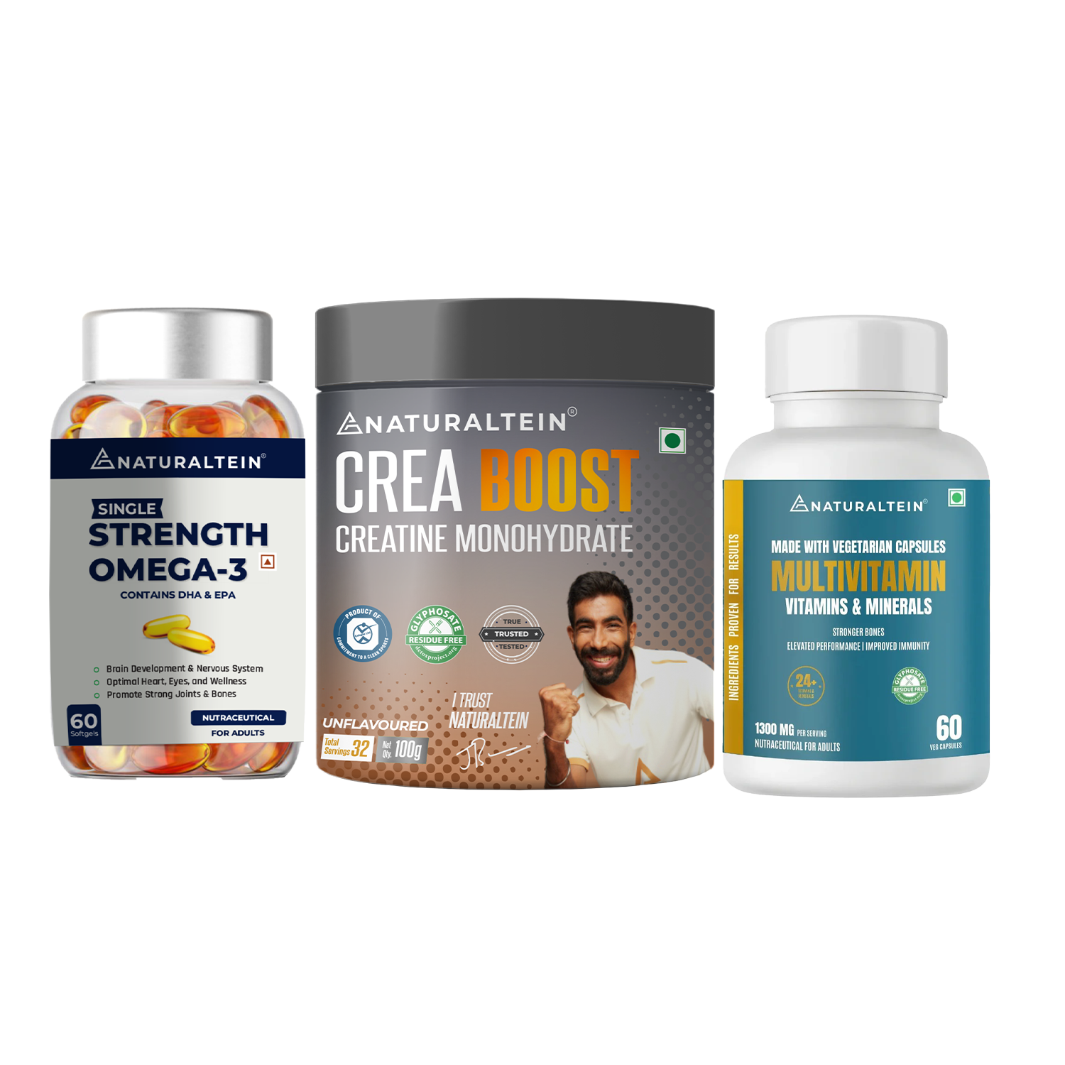 Great Value Deal – Multivitamins + CREA BOOST (100g) + Omega 3 Single Strength