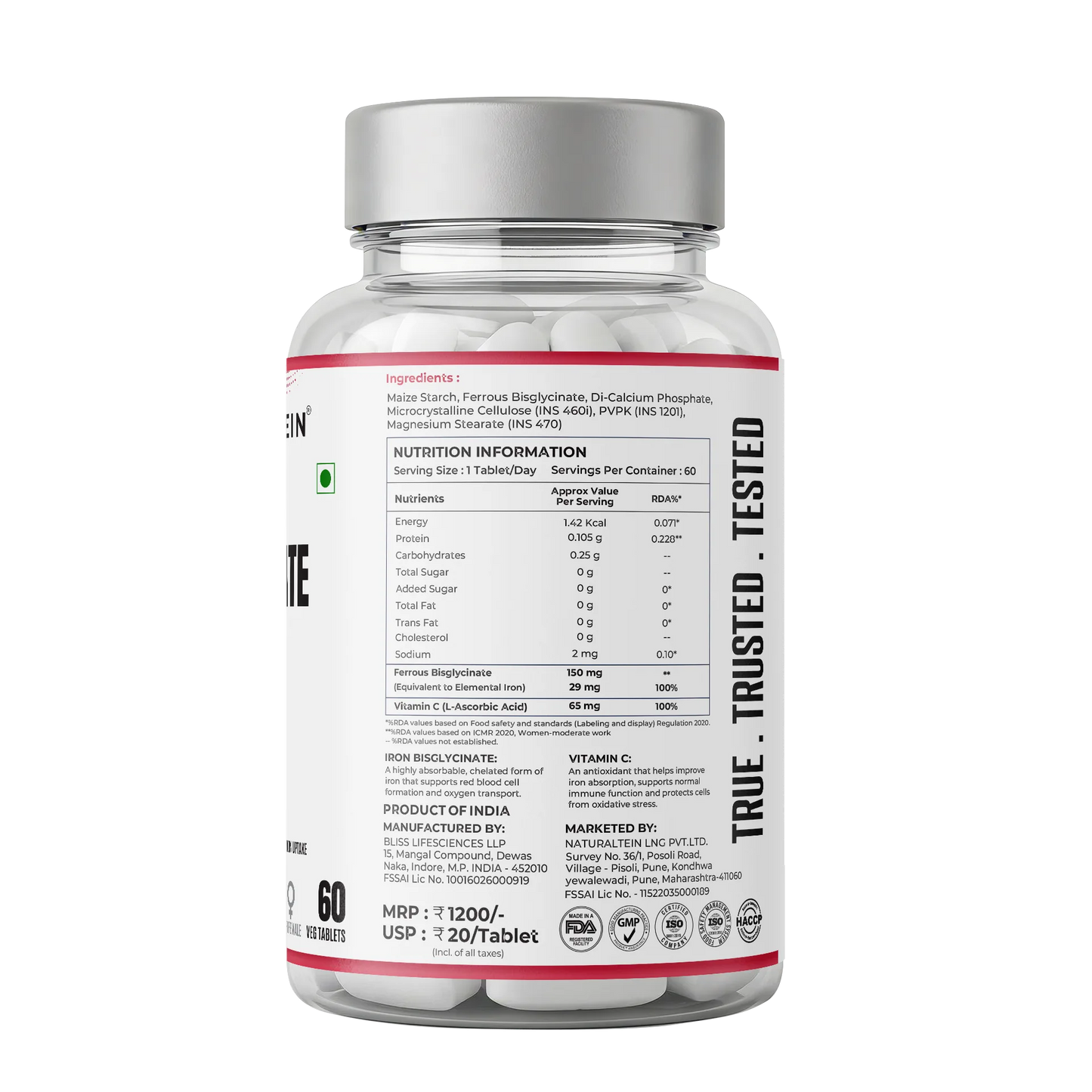 Iron Bisglycinate + Vitamin C for Female