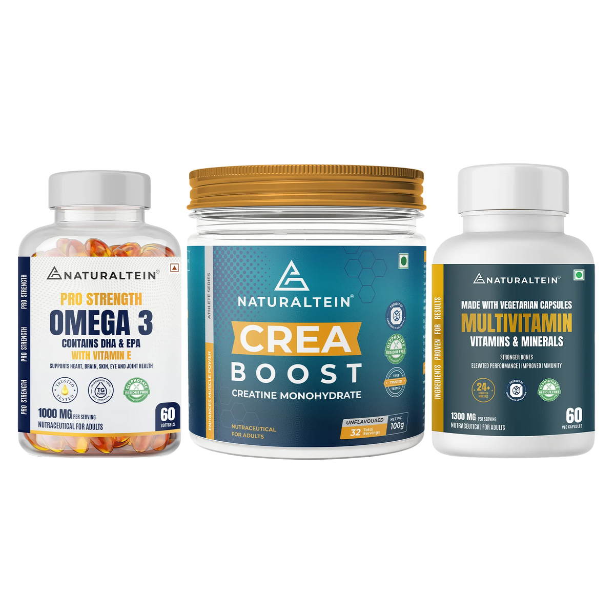 Great Value Deal – Multivitamins + CREA BOOST (100g) + Pro Strength Omega 3