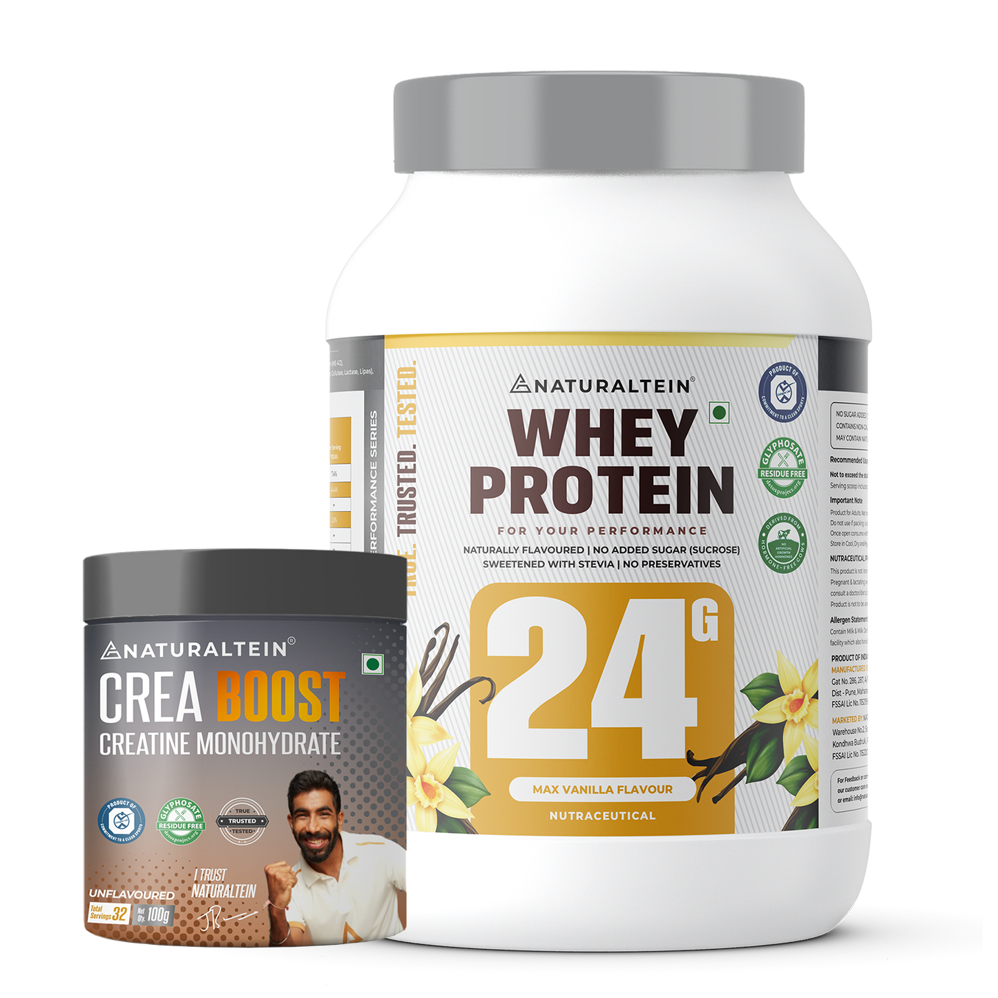 Super Deal – 100% Natural Whey Protein – Max (1 kg) + CREA BOOST Creatine Monohydrate