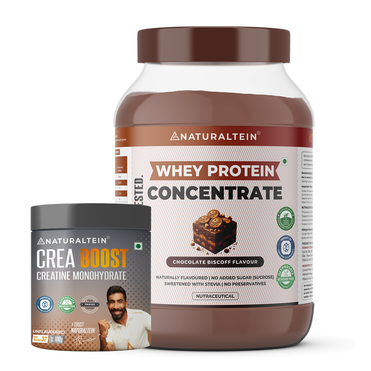 Super Deal - 100% Natural Whey Protein Concentrate (1 kg) + CREA BOOST Creatine Monohydrate