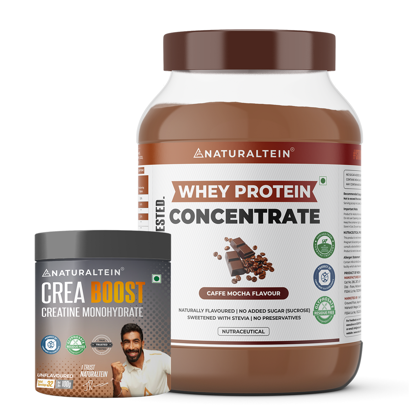 Super Deal - 100% Natural Whey Protein Concentrate (1 kg) + CREA BOOST Creatine Monohydrate