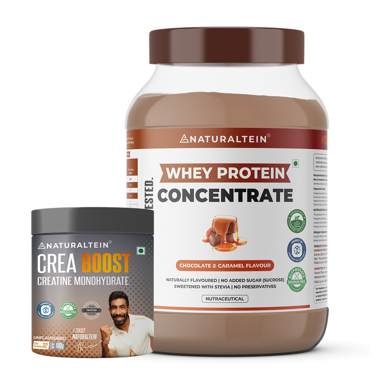 Super Deal - 100% Natural Whey Protein Concentrate (1 kg) + CREA BOOST Creatine Monohydrate