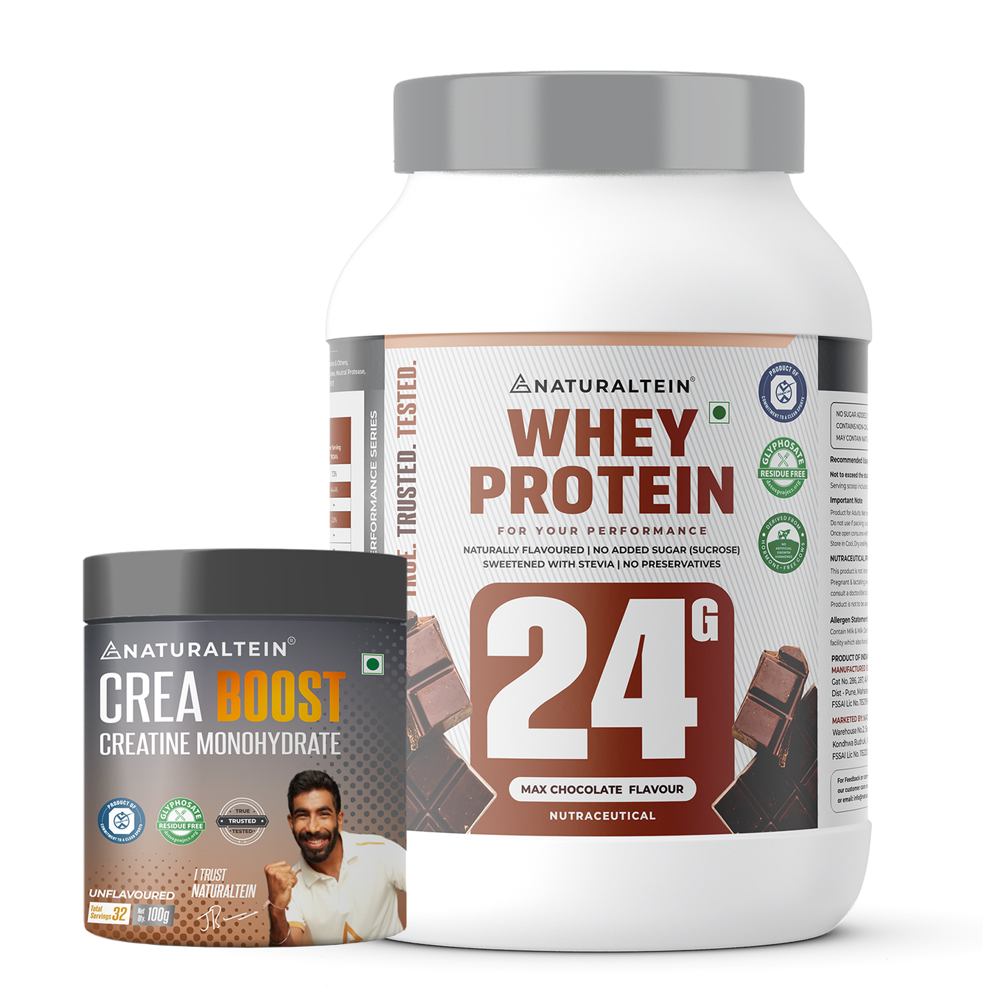 Super Deal – 100% Natural Whey Protein – Max (1 kg) + CREA BOOST Creatine Monohydrate