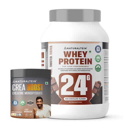 Super Deal – 100% Natural Whey Protein – Max (1 kg) + CREA BOOST Creatine Monohydrate