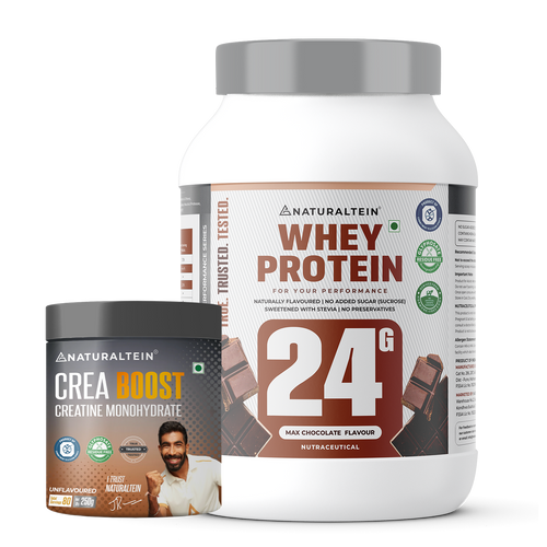 Super Deal – 100% Natural Whey Protein – Max (1 kg) + CREA BOOST Creatine Monohydrate