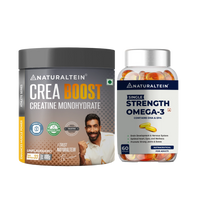 Great Value Deal – CREA BOOST Creatine Monohydrate Unflavoured (100g) + Omega 3 Single Strength (60 Softgels)