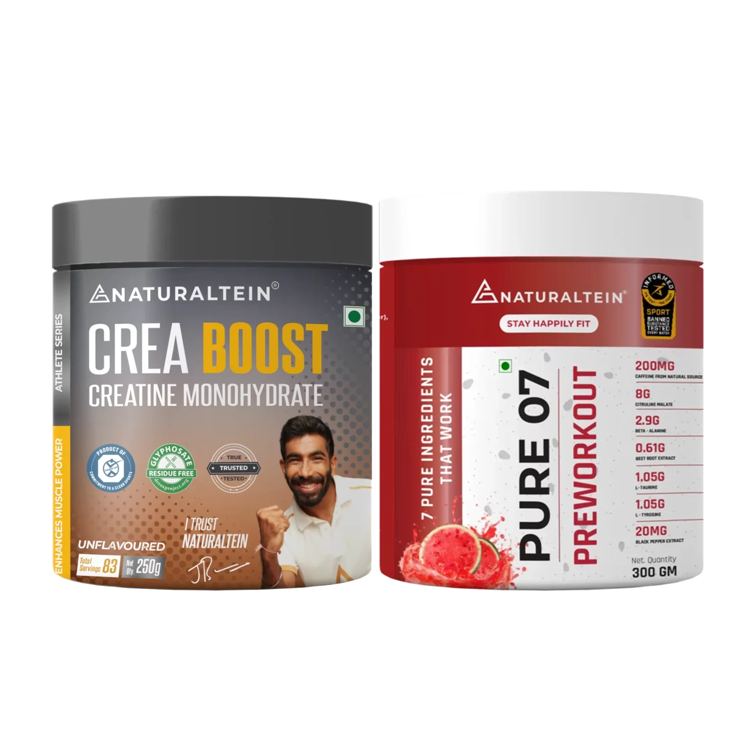 Great Value Deal – CREA BOOST (250g) + Pure 07 Preworkout – Watermelon (300g)