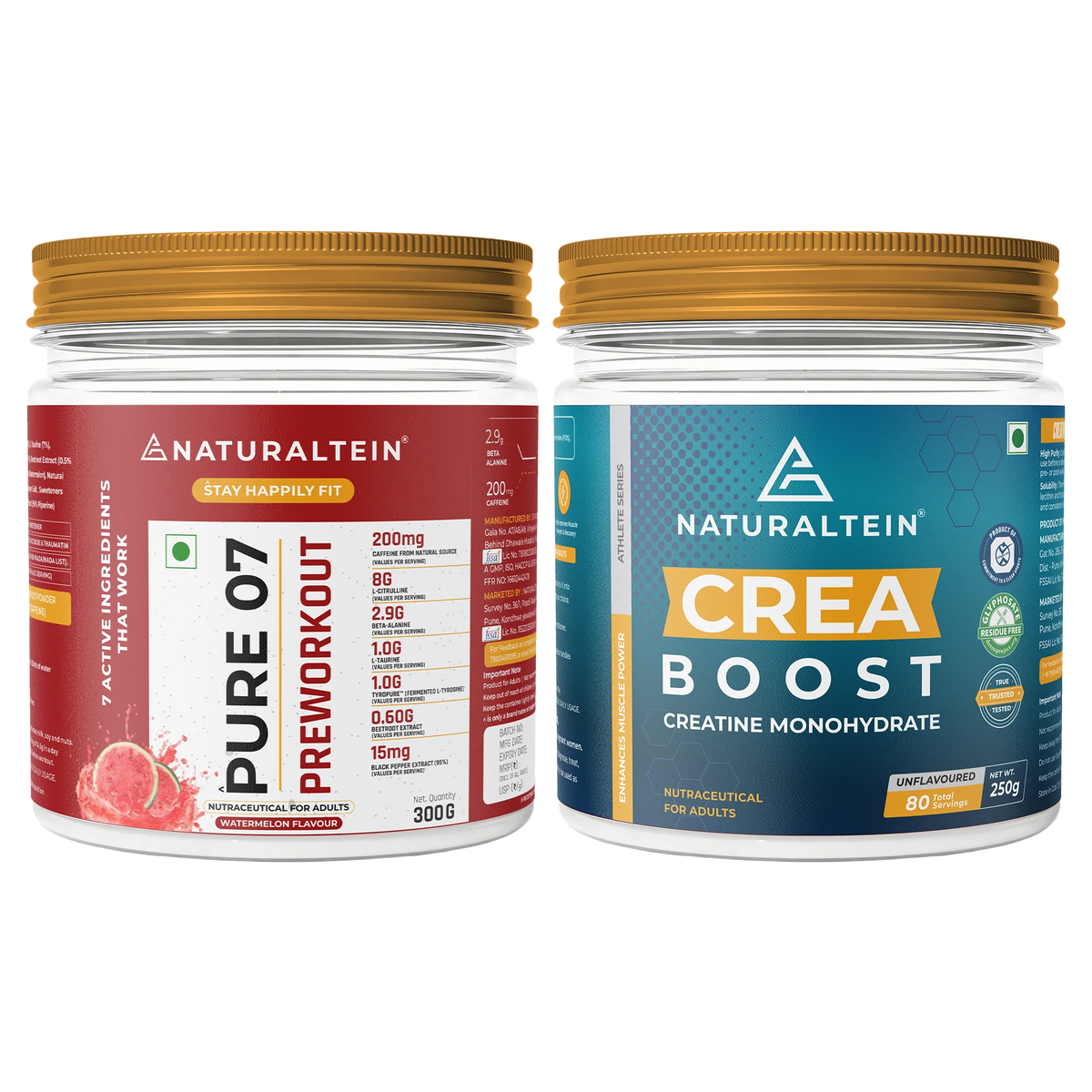 Great Value Deal – CREA BOOST (250g) + Pure 07 Preworkout – Watermelon (300g)
